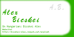 alex bicskei business card